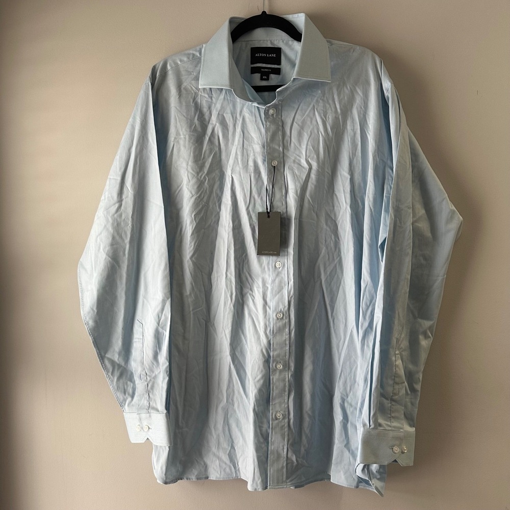 NWT Alton Lane Light Blue Tailored Fit  Shirt‎ XXL Mens Long Sleeve Button Down